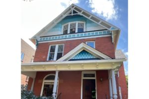 photo of denver victorian painted in several different blues